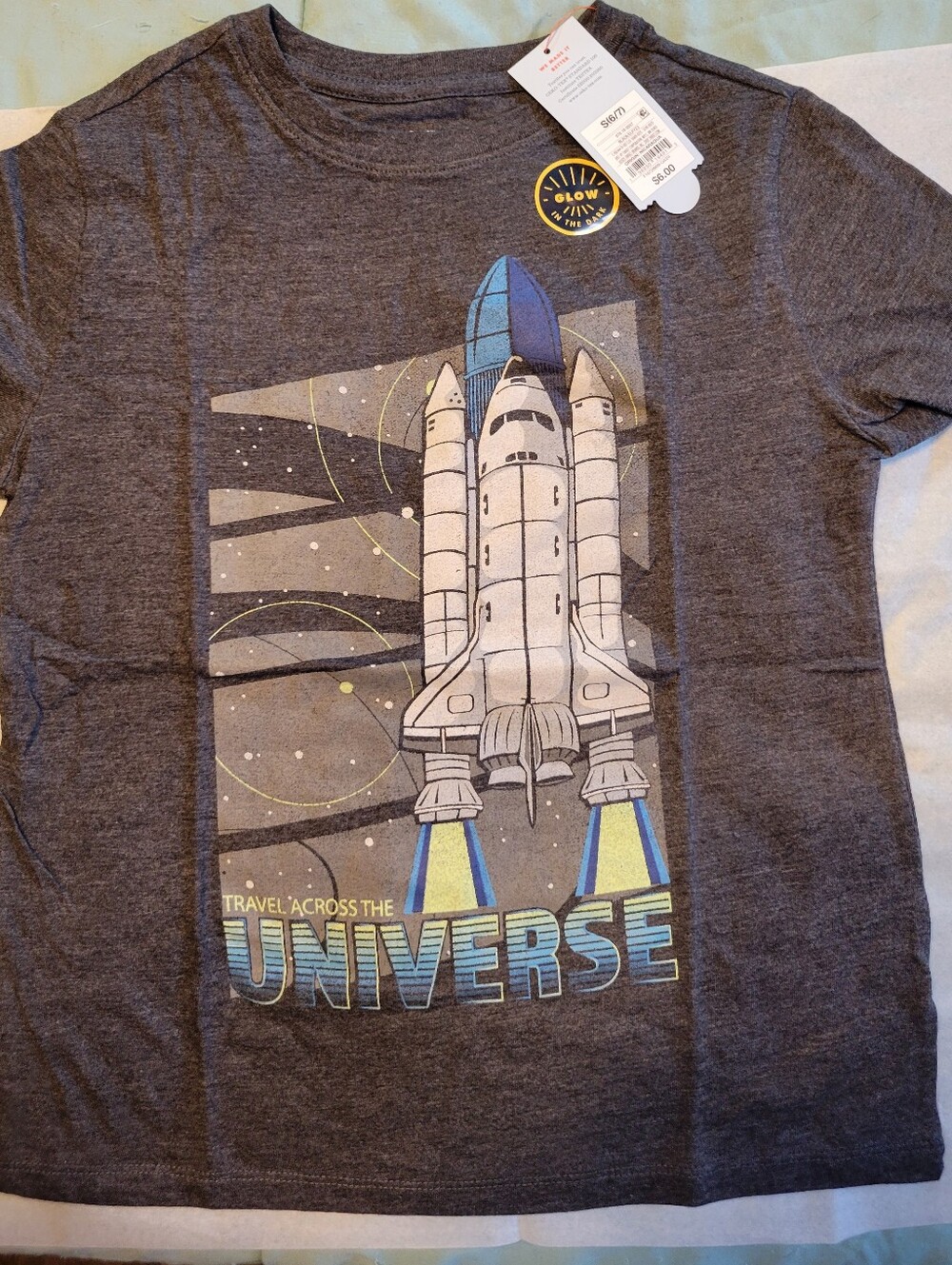 Cat & Jack Dark Gray 'Universe' Rocket Graphic Tee